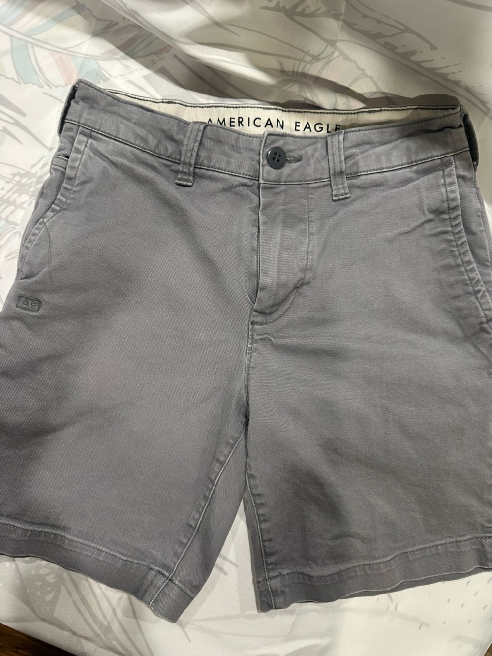 American Eagle Outfitters Men's Flat Front Shorts in Light Gray
